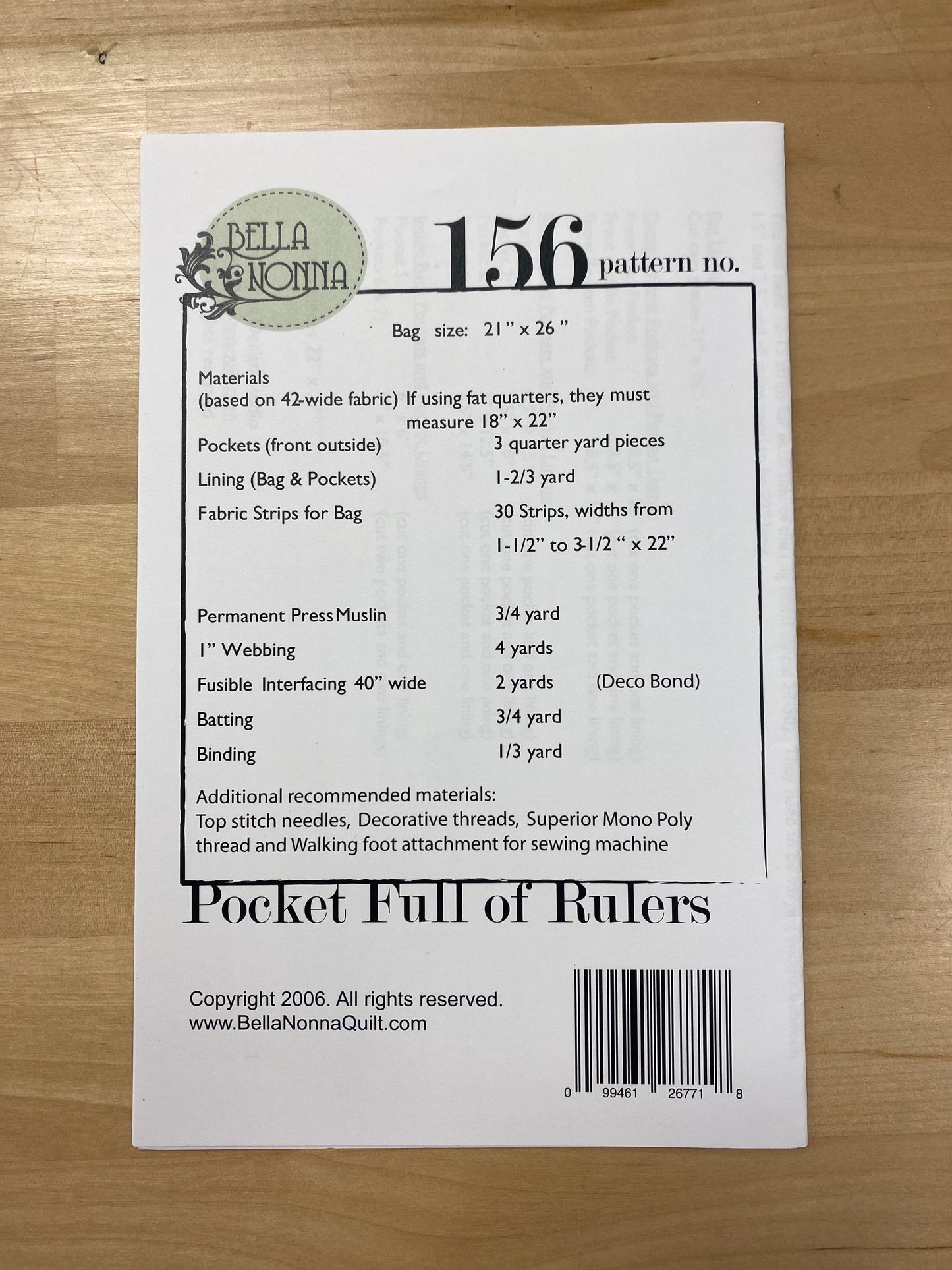 Pocket Full of Rulers Pattern