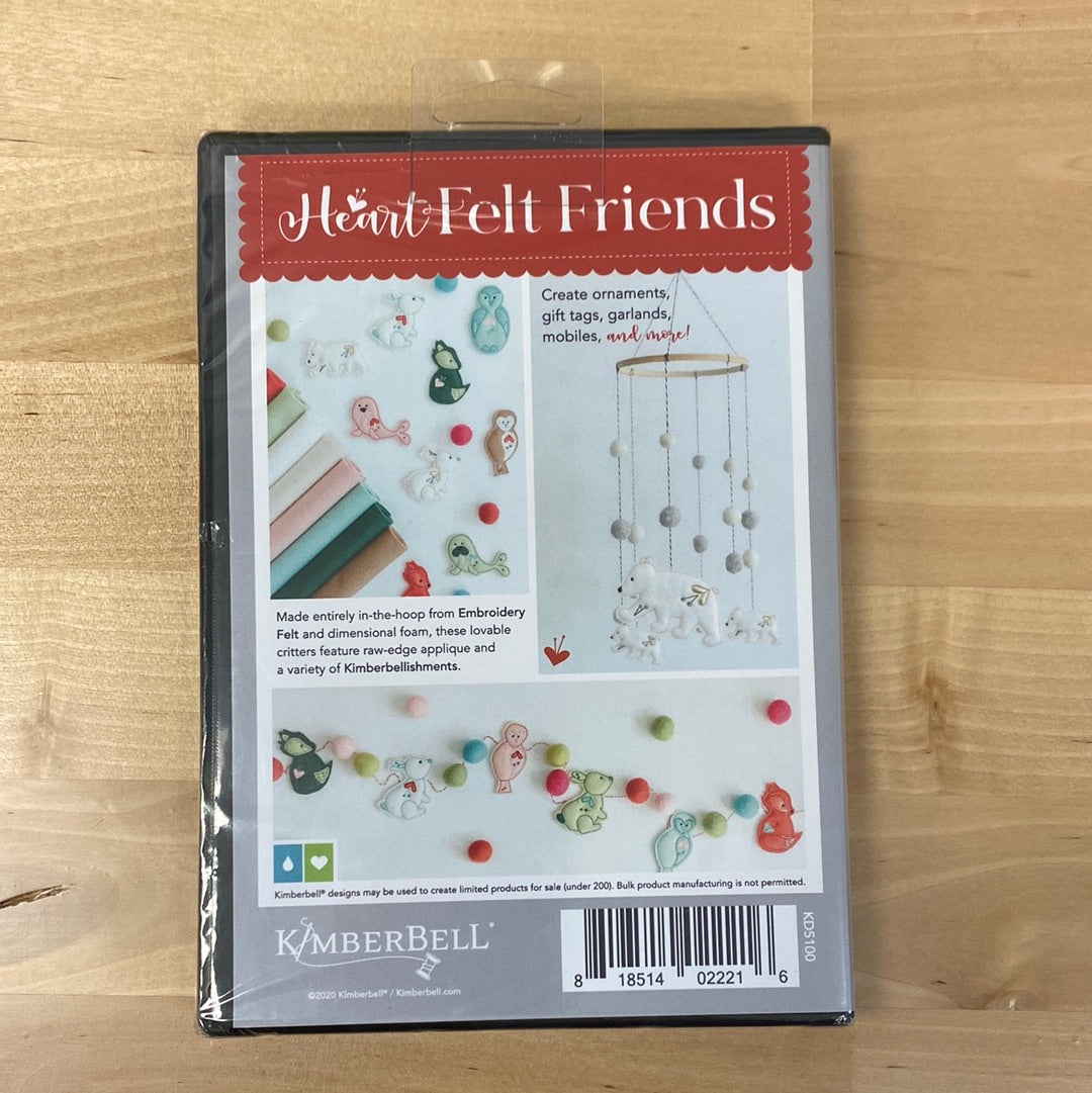 Let your heart be warmed by the cozy companionship of our Heart-Felt Friends (KD5100)! Adorn your wintery scene with these delightful felt ornaments made in the hoop of your embroidery machine, featuring a cast of fun and frisky animals