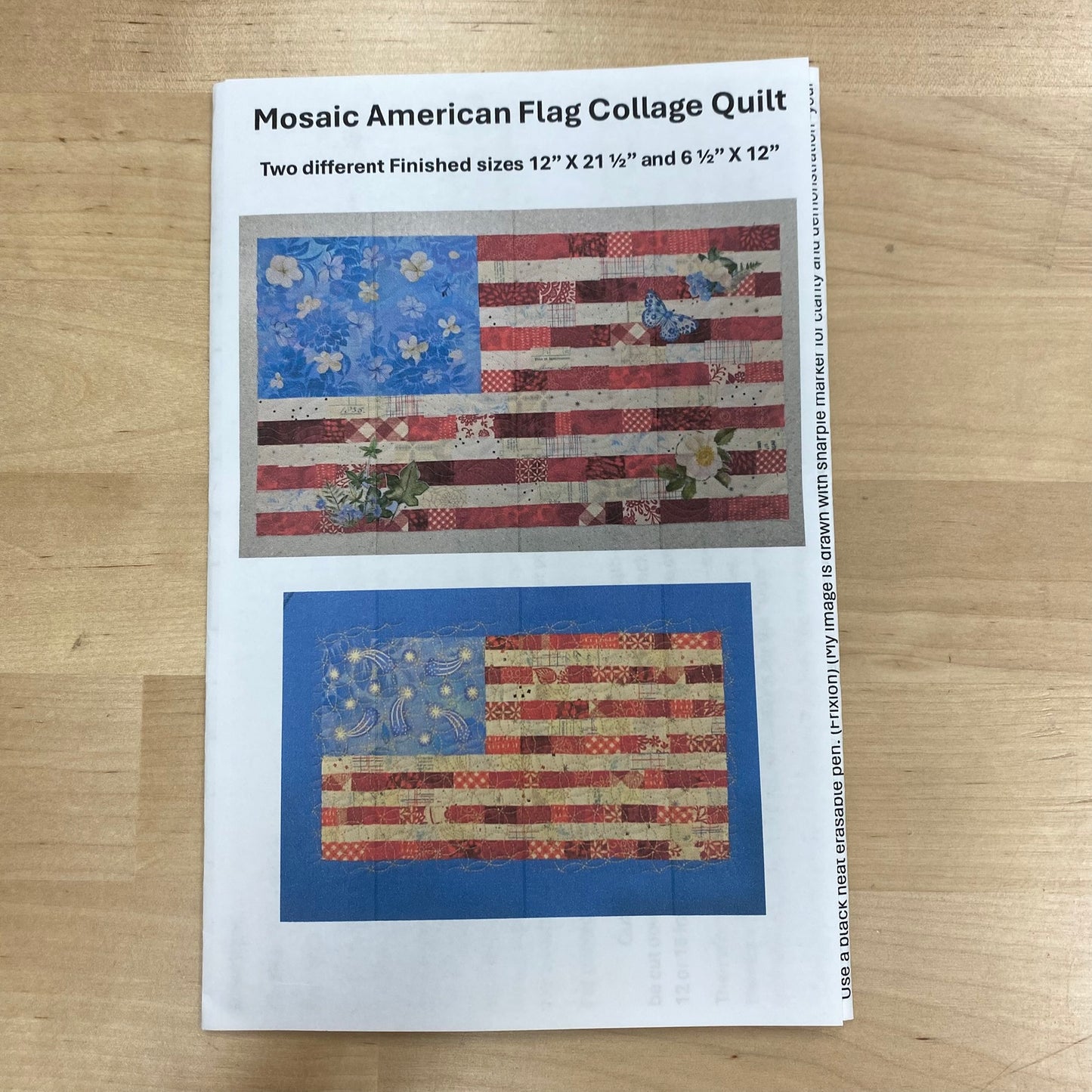 Mosaic American Flag Collage Quilt