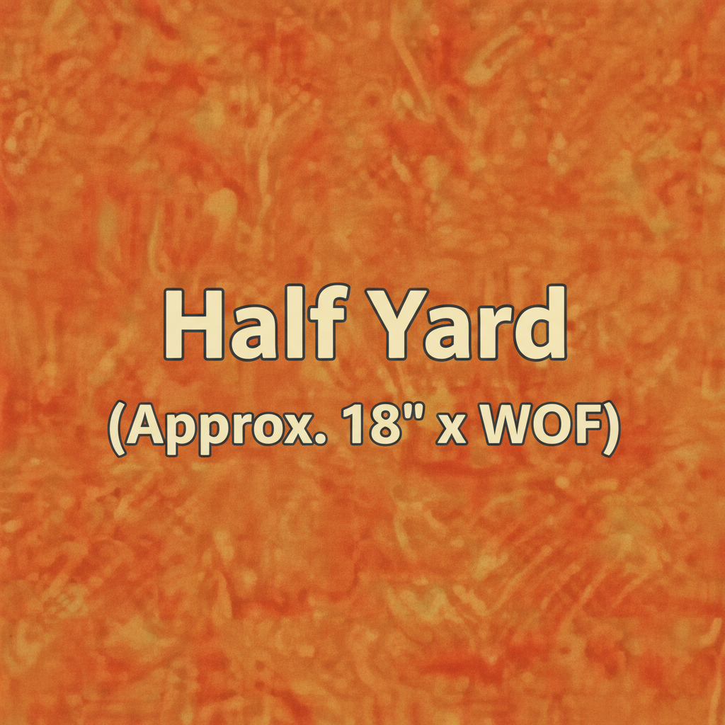 Half Yard - Batik Squiggles Orange
