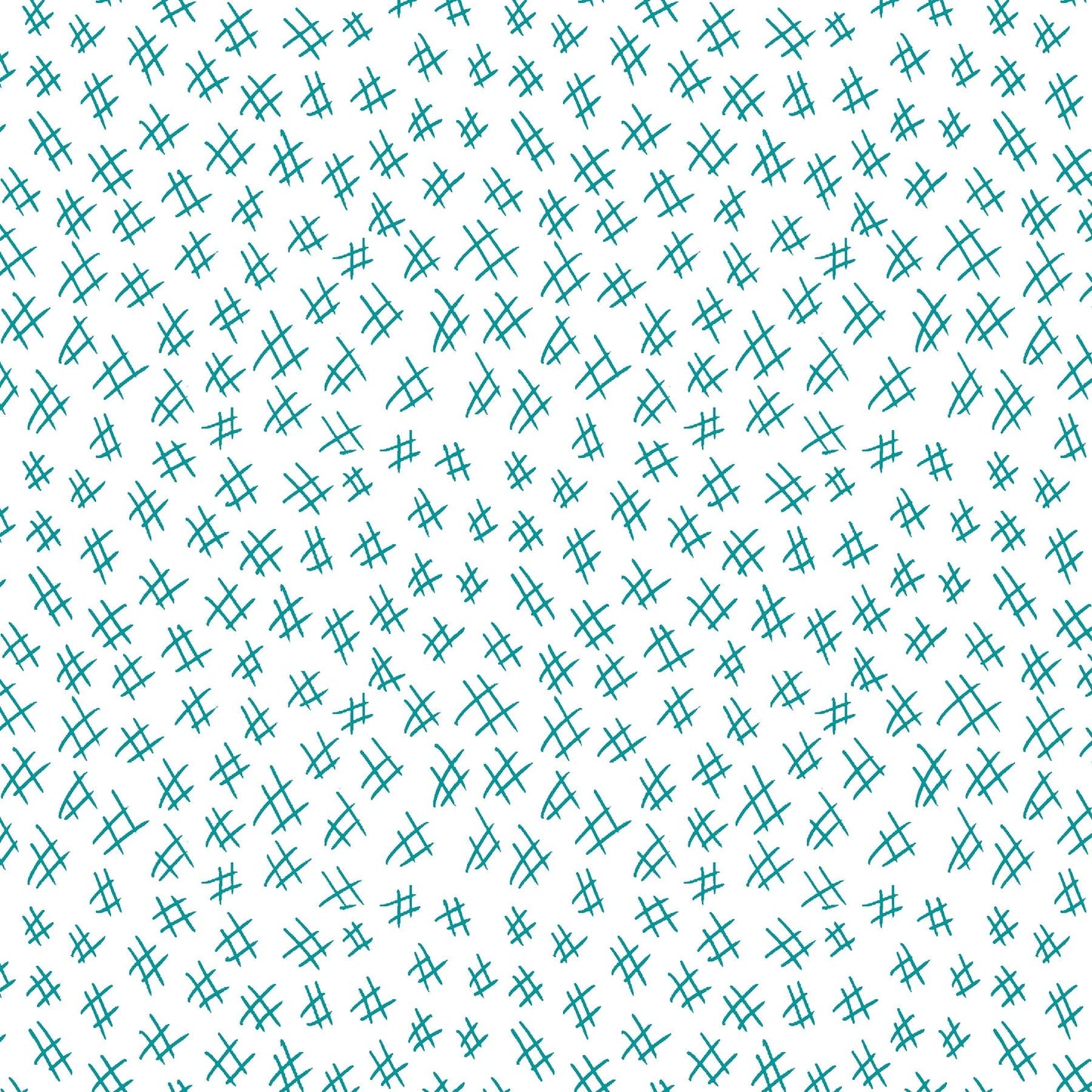 Hashtags in teal and white (13263-80) is from Stitchy by Christa Watson for Benartex. The hashtags print features a white background with teal hashtags to provide a light tone for the collection and will serve well as a background fabric, a contrast fabric, or any where the eye needs to rest in your project.