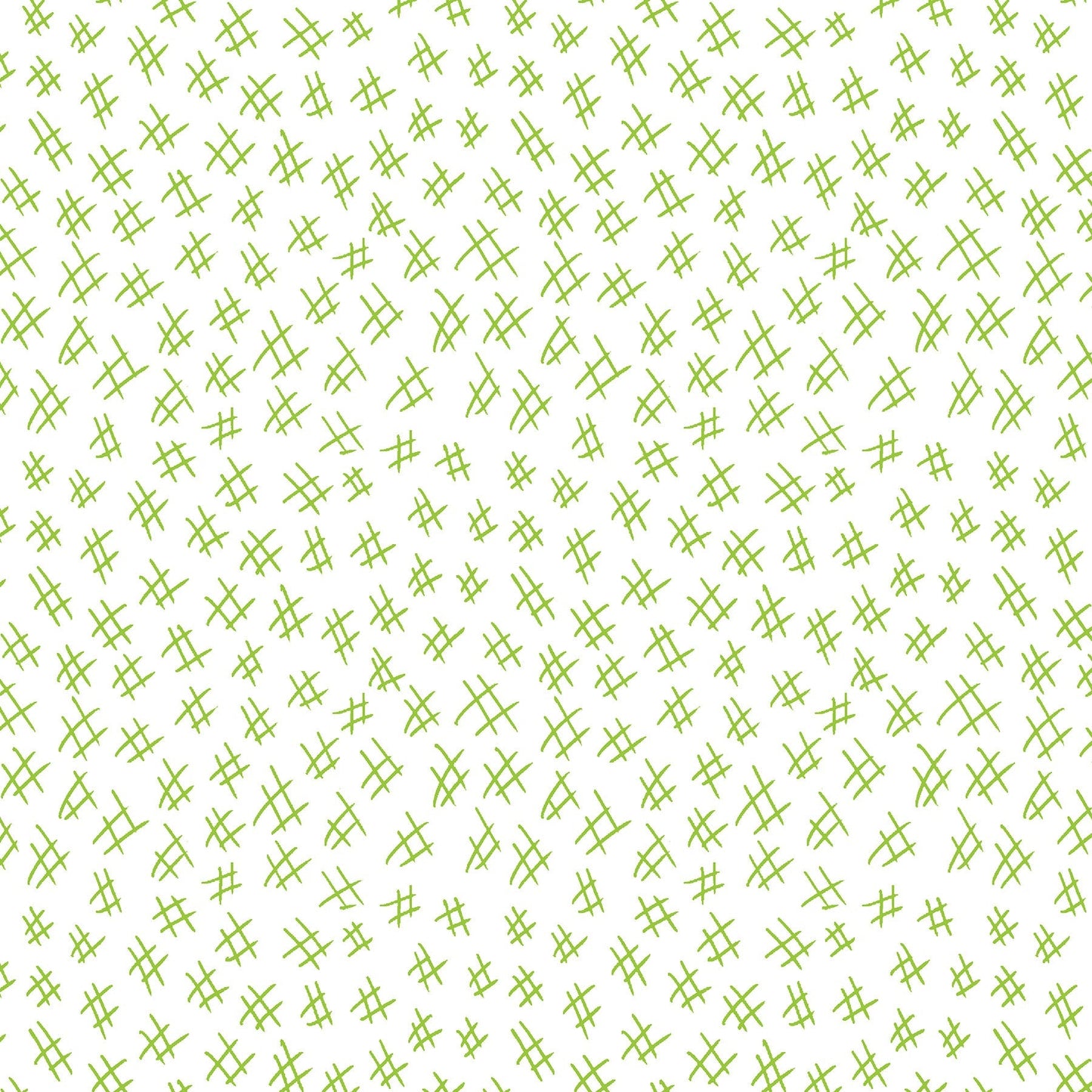 Hashtags in lime and white (13263-40) is from Stitchy by Christa Watson for Benartex. The hashtags print features a white background with lime hashtags to provide a light tone for the collection and will serve well as a background fabric, a contrast fabric, or any where the eye needs to rest in your project.