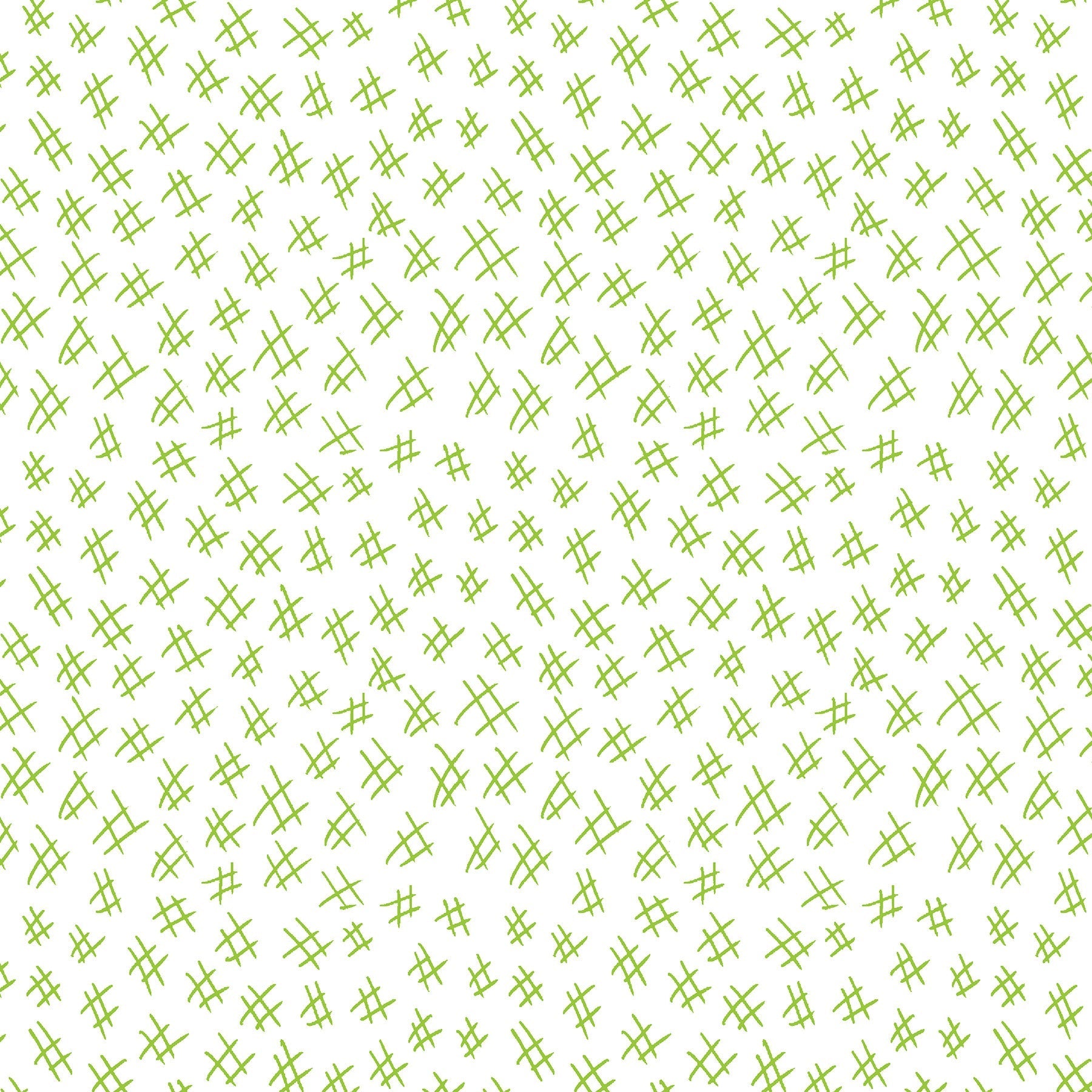 Hashtags in lime and white (13263-40)  is from Stitchy by Christa Watson for Benartex. The hashtags print features a white background with lime hashtags to provide a light tone for the collection and will serve well as a background fabric, a contrast fabric, or any where the eye needs to rest in your project.