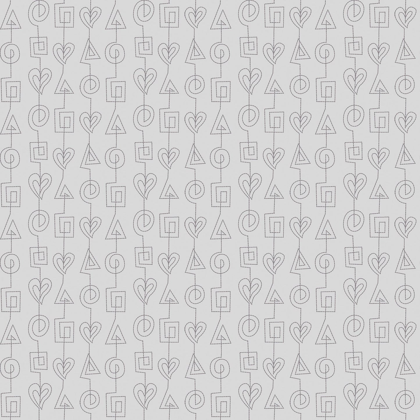 Stitches in grey (13264-08) is from Stitchy by Christa Watson for Benartex. The stitches print features tone-on-tone stitch lines based on Christa's free motion quilting pattern, Geometric Chains, from her book, 99 Machine-Quilting Designs. This fun pattern would be ideal as an accent in any project, but it is also perfect for practicing free motion quilting as a pattern from the front, or as a backing for a fun edge-to-edge pattern on the front.