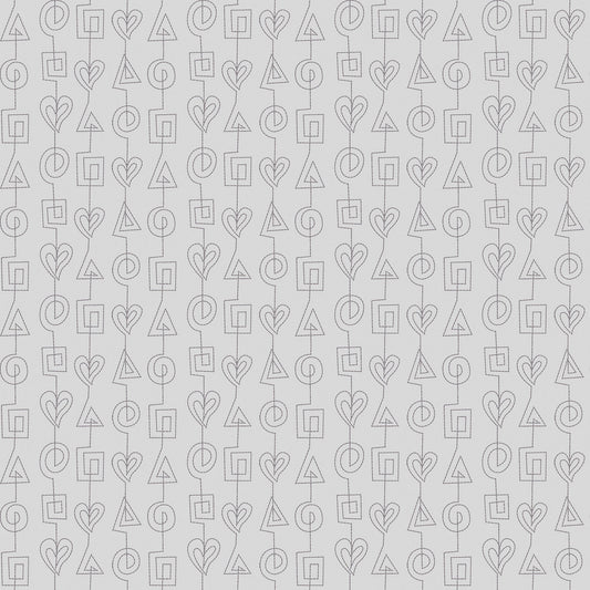 Stitches in grey (13264-08) is from Stitchy by Christa Watson for Benartex. The stitches print features tone-on-tone stitch lines based on Christa's free motion quilting pattern, Geometric Chains, from her book, 99 Machine-Quilting Designs. This fun pattern would be ideal as an accent in any project, but it is also perfect for practicing free motion quilting as a pattern from the front, or as a backing for a fun edge-to-edge pattern on the front.