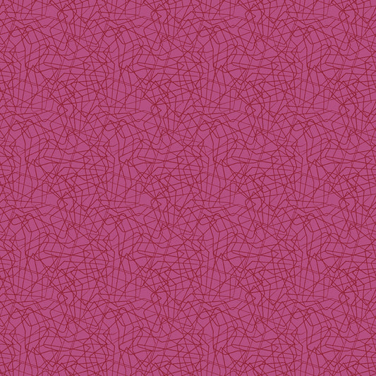 Threaded Lines in fuschia (13267-25) is from Stitchy by Christa Watson for Benartex. The Threaded Lines print in the darkest and most saturated color in the line, and features tone-on-tone lines reminiscent of loose threads all over the fabric. This non-directional pattern provides a dark fabric in the line, but it isn't busy so the color really shines through.