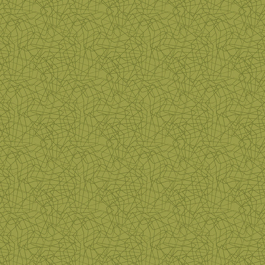 Threaded Lines in green (13267-44) is from Stitchy by Christa Watson for Benartex. The Threaded Lines print in the darkest and most saturated color in the line, and features tone-on-tone lines reminiscent of loose threads all over the fabric. This non-directional pattern provides a dark fabric in the line, but it isn't busy so the color really shines through.