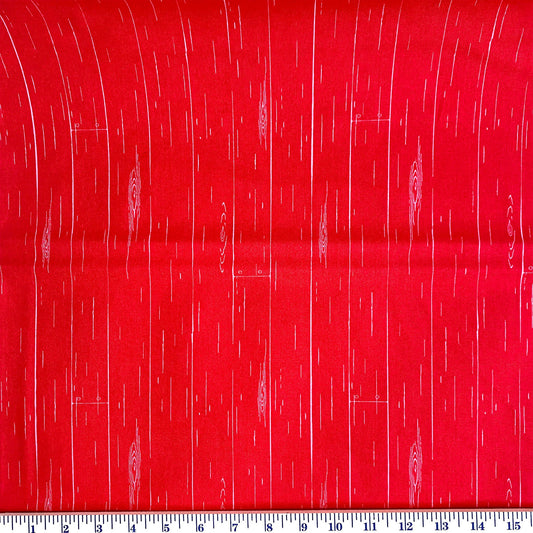 Farmhouse Floral by Nanvy Ziemen for Penny Rose Fabrics is a red fabric with a tone on tone barnwood pattern. Stitcher's Joy