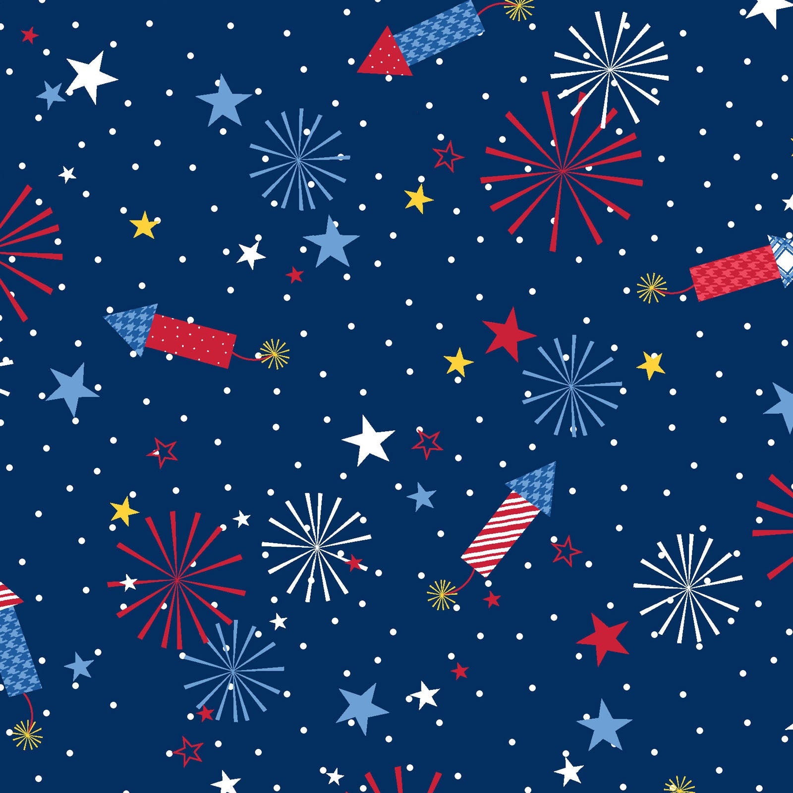 Fireworks on Navy Blue – Stitcher's Joy