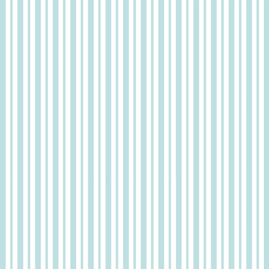 Mini Awning Stripe in aqua (MAS8249-Q) is part of the Kimberbell Basics line designed by Kim Christopherson for Maywood Studio. This fabric features aqua/teal stripes in two sizes on a white background, and adds a soft aqua texture to projects.