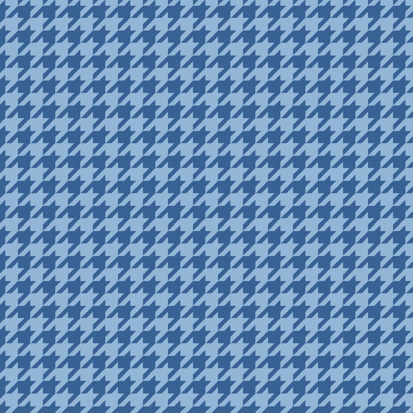 Blue on Blue Houndstooth (MAS8206-BB) from the Kimberbell Basics line designed by Kim Christopherson for Maywood Studio. This fabric features a small blue houndstooth print on a blue background to create a tone on tone and is a fantastic choice for adding texture and color to a quilt.