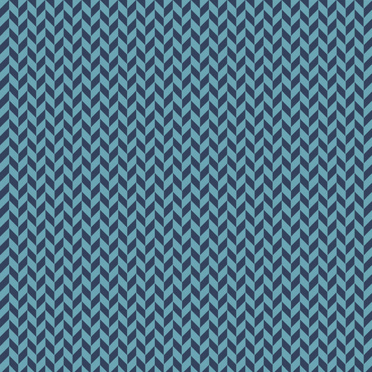 Herringbone in navy (MAS9397-N) is part of the Kimberbell Basics line designed by Kim Christopherson for Maywood Studio. This fabric features a two-tone navy herringbone and adds a sophisticated texture to projects.