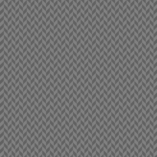 Herringbone in gray (MAS9397-K) is part of the Kimberbell Basics line designed by Kim Christopherson for Maywood Studio. This fabric features a two-tone gray herringbone and adds a sophisticated texture to projects.