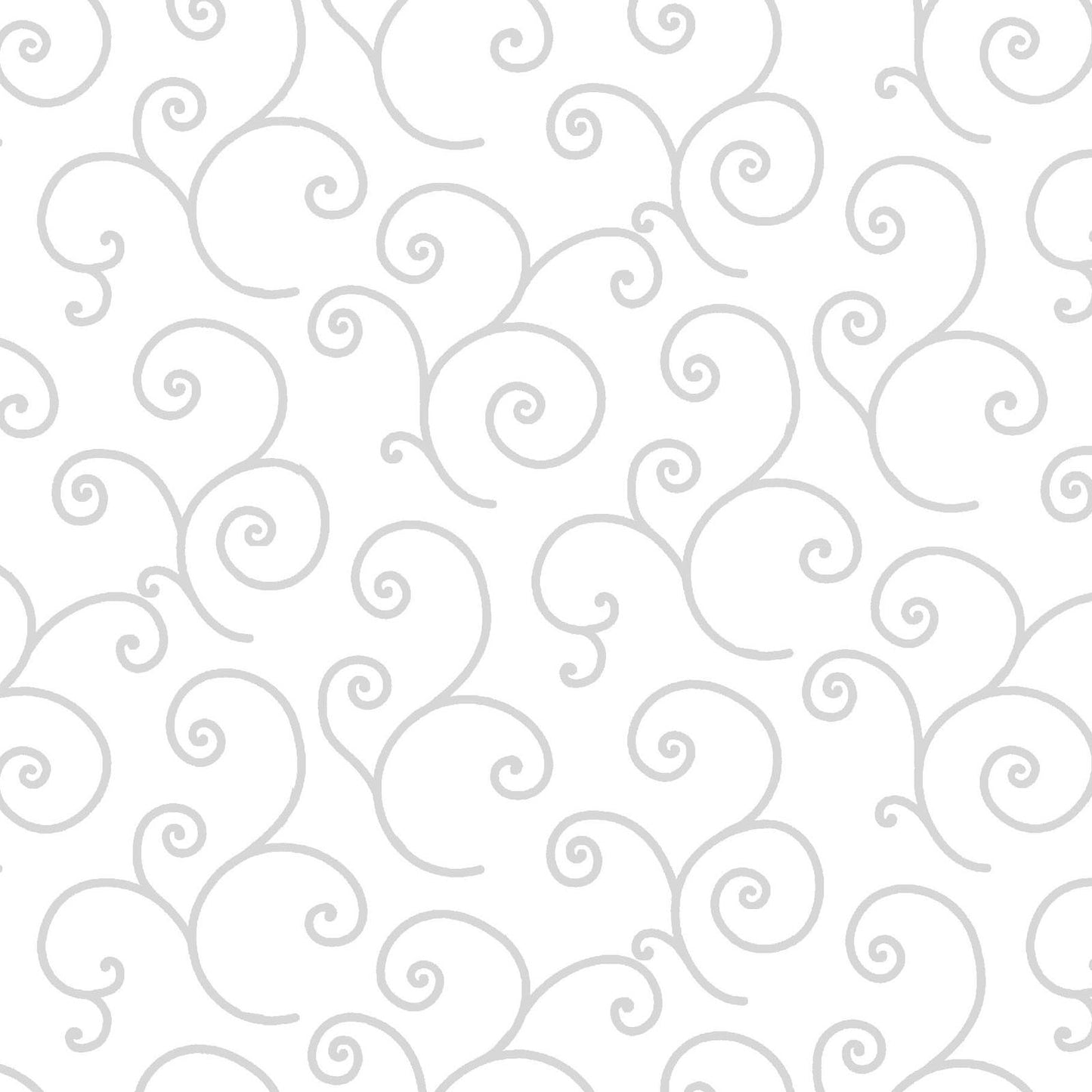Scroll White on White (MAS8243-WW) is part of the Kimberbell Basics line designed by Kim Christopherson for Maywood Studio. This fabric features white tone on tone scroll, adding a whimsical touch that isn't overpowering in projects.