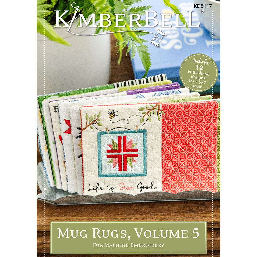 Share smiles and friendship with Kimberbell’s Mug Rugs Volume 5 (KD5117)! Inspired by thoughtful suggestions from Kimberbell fans, our collection includes 12 giftable designs for a variety of occasions.