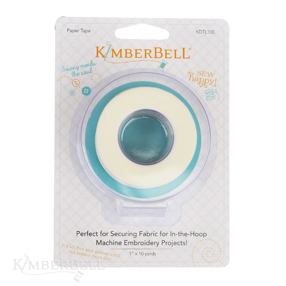 Paper Tape (KDTL100) by Kimberbell is perfect for in-the-hoop, machine embroidery projects. A package of one roll of tape is shown.