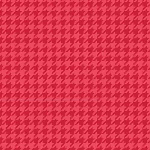 Red on Red Houndstooth from the Kimberbell Basics line designed by Kim Christopherson for Maywood Studio. This fabric features a small red houndstooth print on a red background to create a tone on tone and is a fantastic choice for adding texture and color to a quilt.