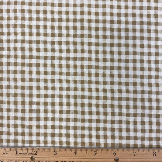 Buttermilk Winter Gingham Tan - End of Bolt