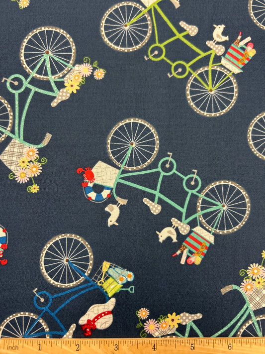 Bicycles on Navy - Vintage Boardwalk