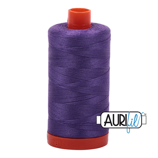 Aurifil 50 wt. cotton thread offers versatility, strength, and radiant color with very little lint on each 1,422 yard large spool.