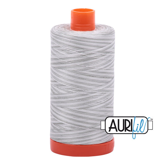 Aurifil 50 wt. cotton thread offers versatility, strength, and radiant color with very little lint on each 1,422 yard large spool.