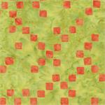 Batik - Green/Orange Checkerboard (6156)