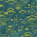 Batik - Teal/Green Shapes (6159)