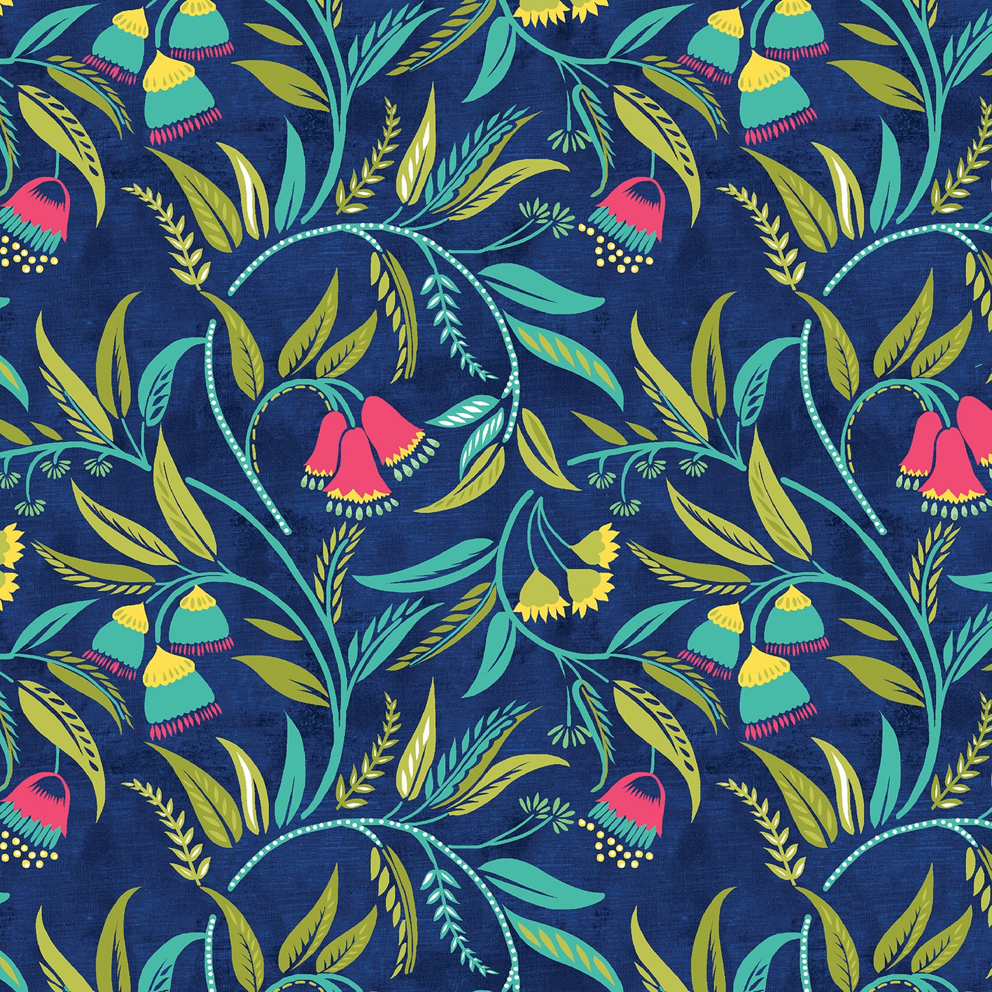 Dancing Flowers - Navy (13380-57)