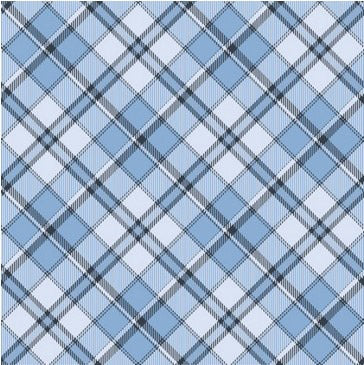 Diagonal Plaid - Light Blue from the Joyful Winter collection created by Lexi Grenzer for Clothworks, features a blue tone on tone plaid pattern. This photo shows a swatch of the fabric with the light, dark, and medium value stripes of varying width.