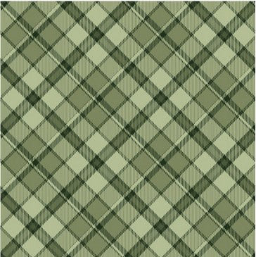 Diagonal Plaid - Light Forest from the Joyful Winter collection created by Lexi Grenzer for Clothworks, features a green tone on tone plaid pattern. This photo shows a swatch of the fabric with the light, dark, and medium value stripes of varying width.