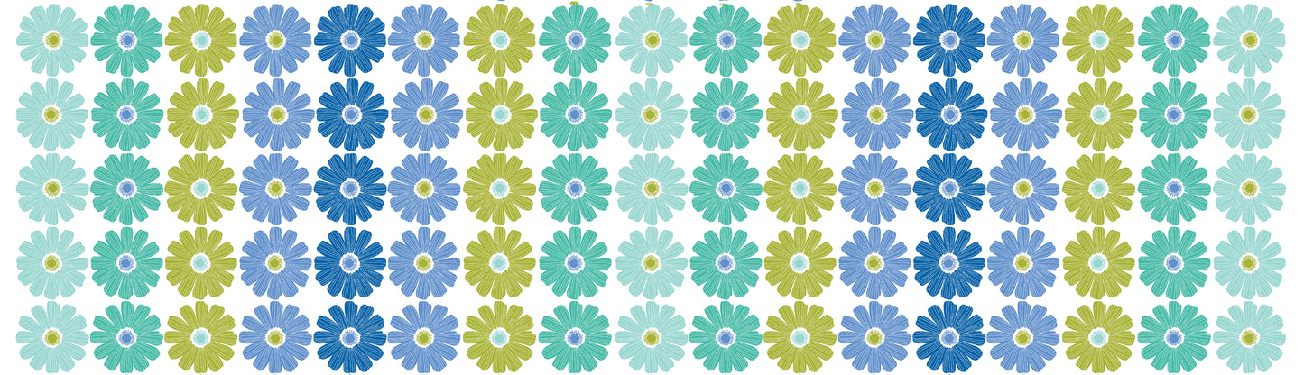 Daisy Ombre Stripe - Blue/Multi (13378-55) End of Bolt