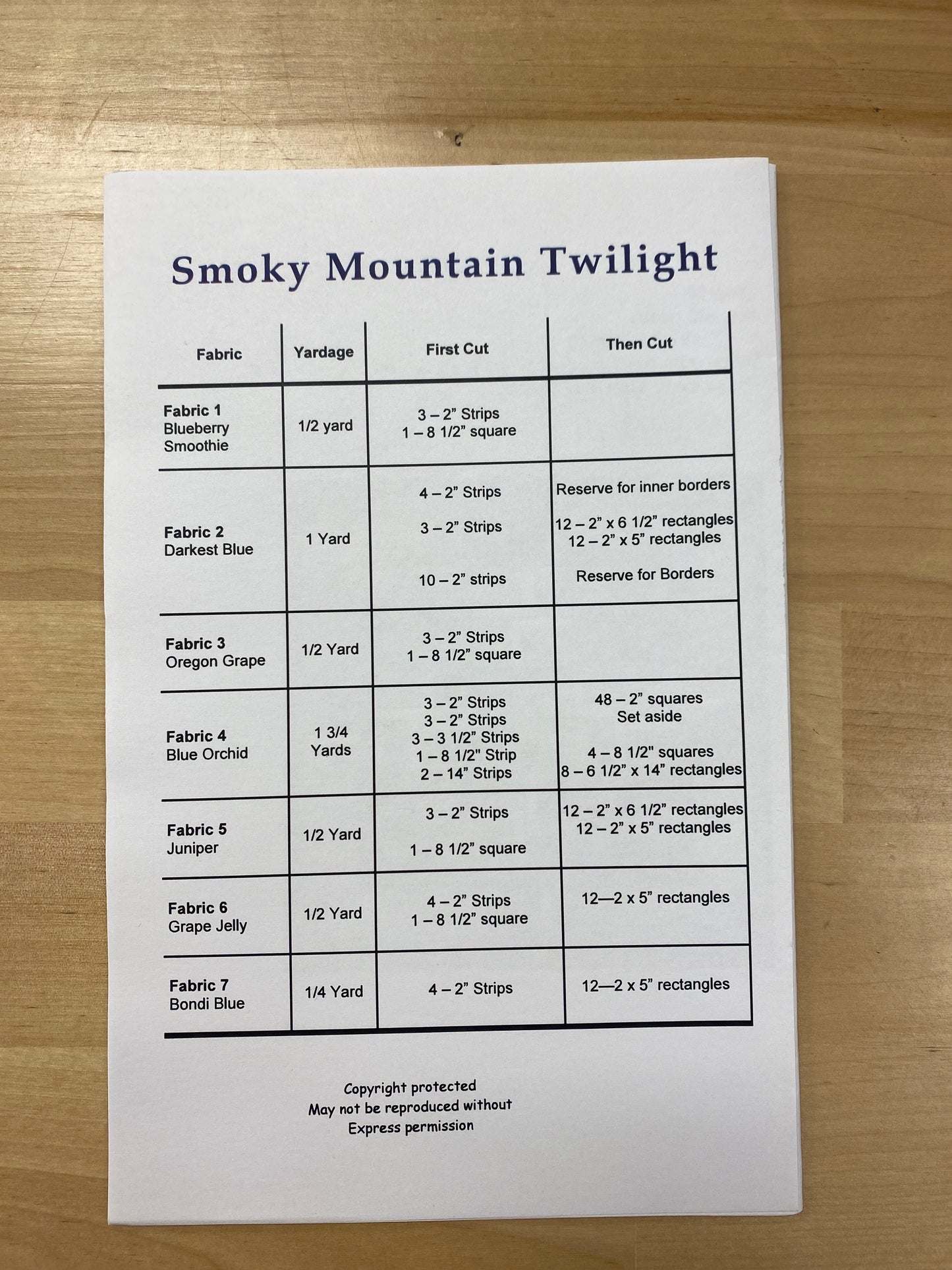 Smoky Mountain Twilight Quilt Pattern