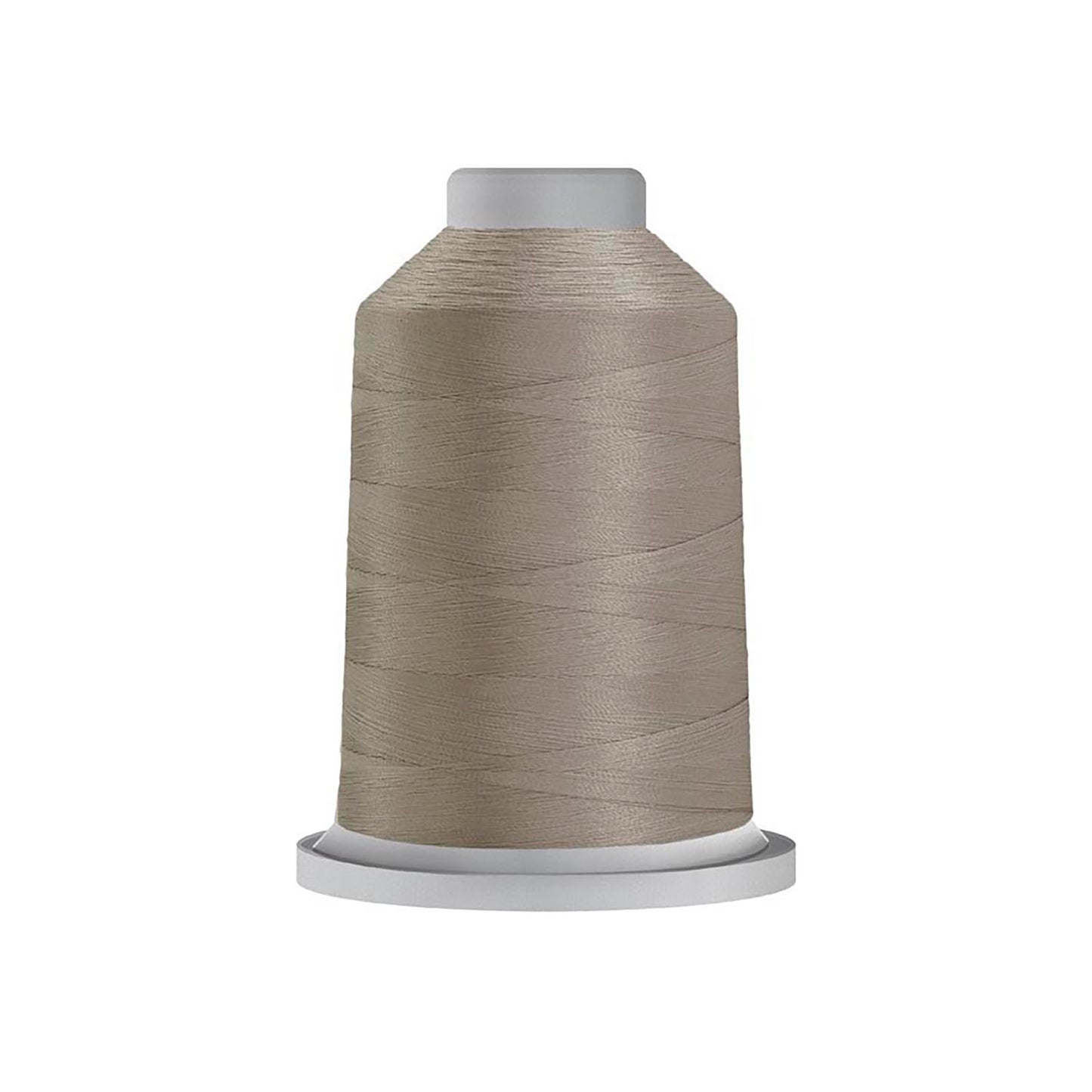 Glide 40 wt. Trilobal Polyester by Fil-Tec come in a mini spool of 1,100 yards of thread. Cool Grey 3 (10CG3) is a medium shade grey, perfect for woodland creature or construction embroidery and thread-painting. Photo shows the spool. Stitcher's Joy