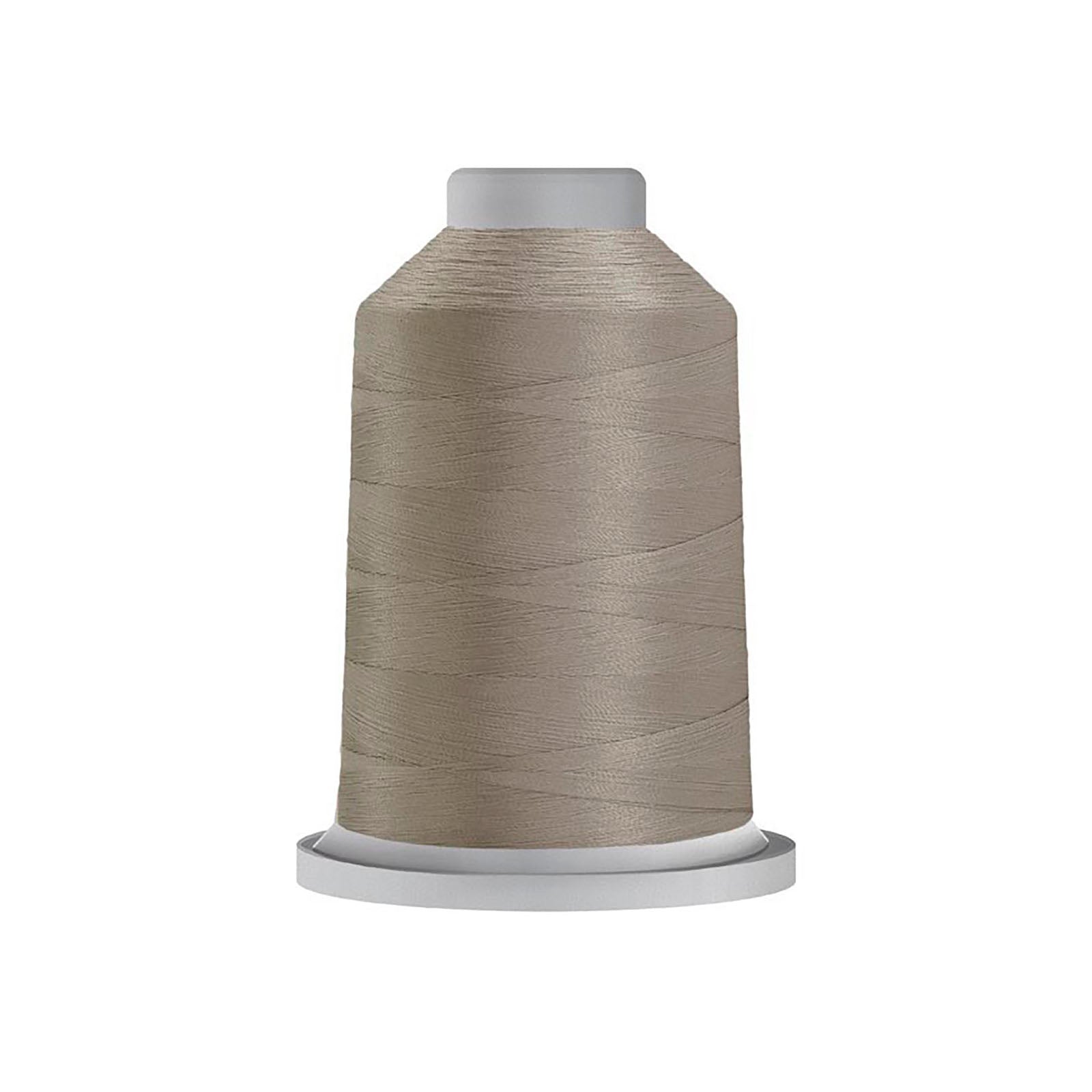 Glide 40 wt. Trilobal Polyester by Fil-Tec come in a mini spool of 1,100 yards of thread. Cool Grey 3 (10CG3) is a medium shade grey, perfect for woodland creature or construction embroidery and thread-painting. Photo shows the spool. Stitcher's Joy