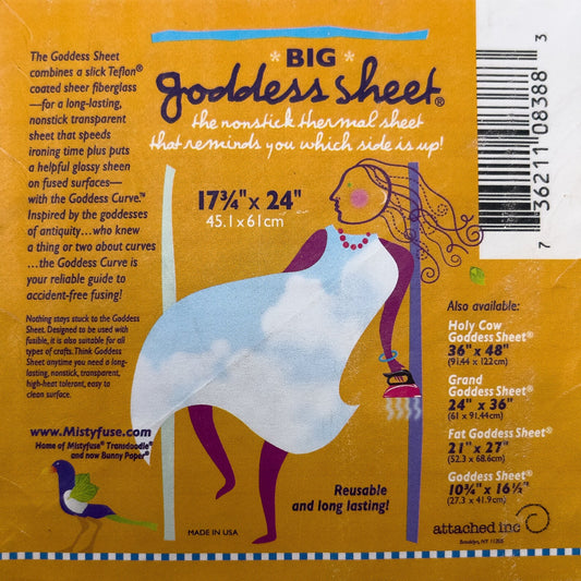 The Goddess Pressing Sheet combines a slick Teflon coated sheer fiberglass - for a long-lasting, nonstick, transparent sheet that puts a helpful glossy sheen on fused surfaces.