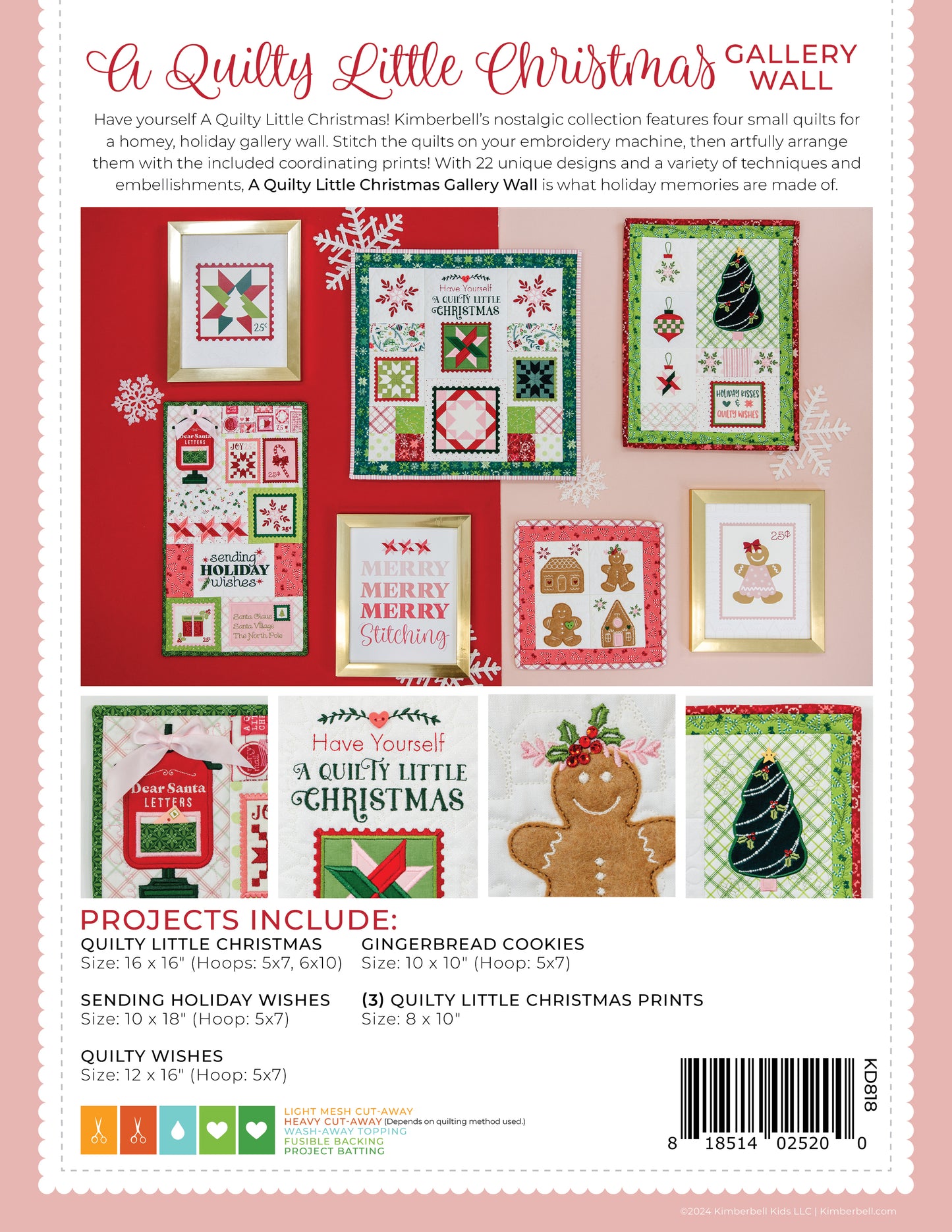 A Quilty Little Christmas Machine Embroidery Pattern KD818