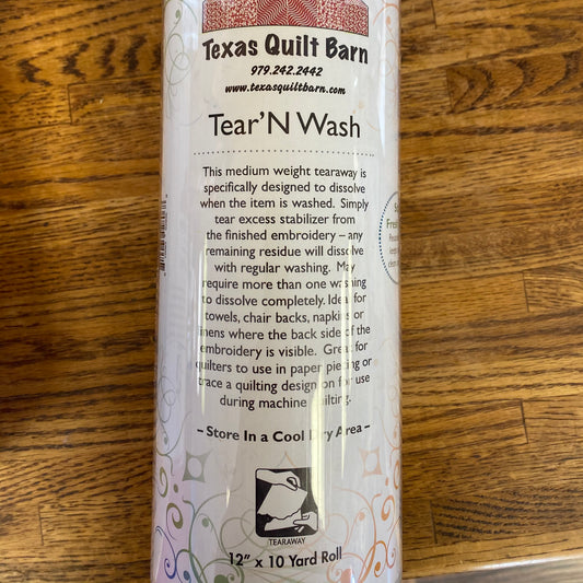 Branded Tear' n Wash Stabilizer