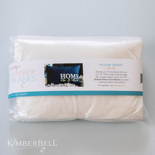 Elevate your home decor with the 12" ×18” Pillow Insert (KDKB250) by Kimberbell! Insert inside your favorite cover or change covers based on your decor, mood, or the season. Pillow arrived in a compressed package, but easily fluffs to it's full size. Photo shows compressed pillow and the front of the packaging.