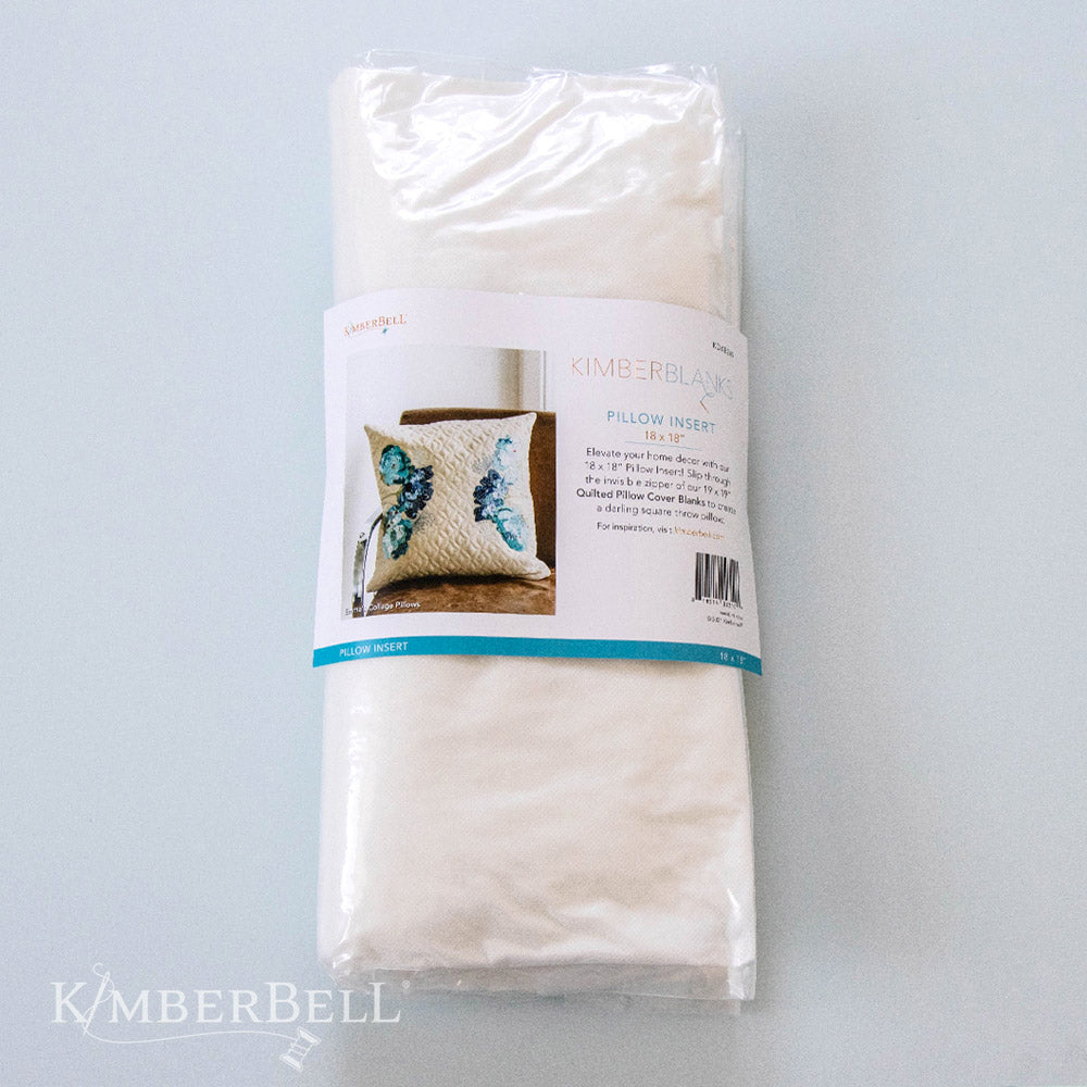 Elevate your home decor with the 18" ×18” Pillow Insert (KDKB249) by Kimberbell! Slip through the invisible zipper of the Kimberbell 19×19” Quilted Pillow Cover Blanks to create a darling square throw pill