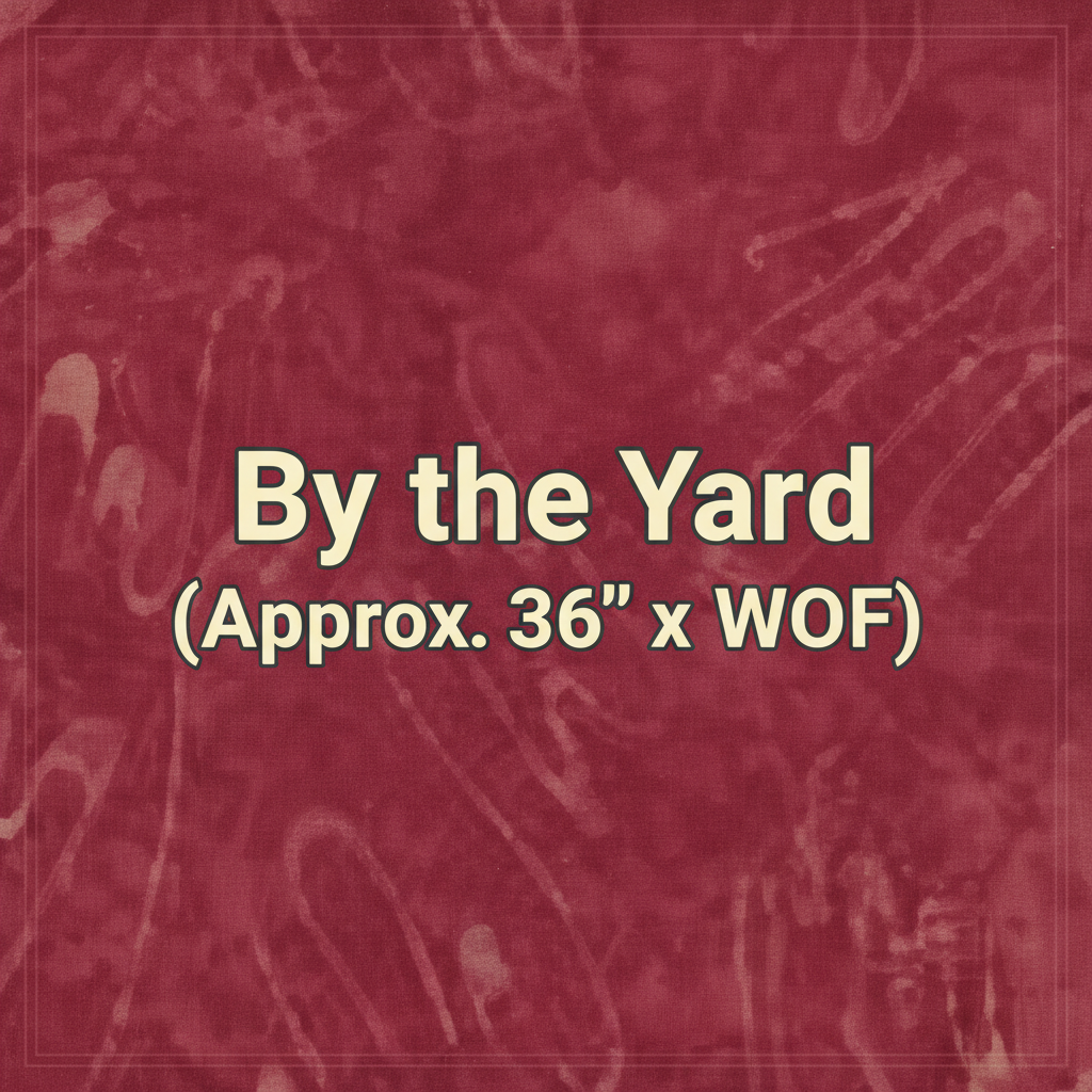 By the Yard - Batik Squiggles Dark Red