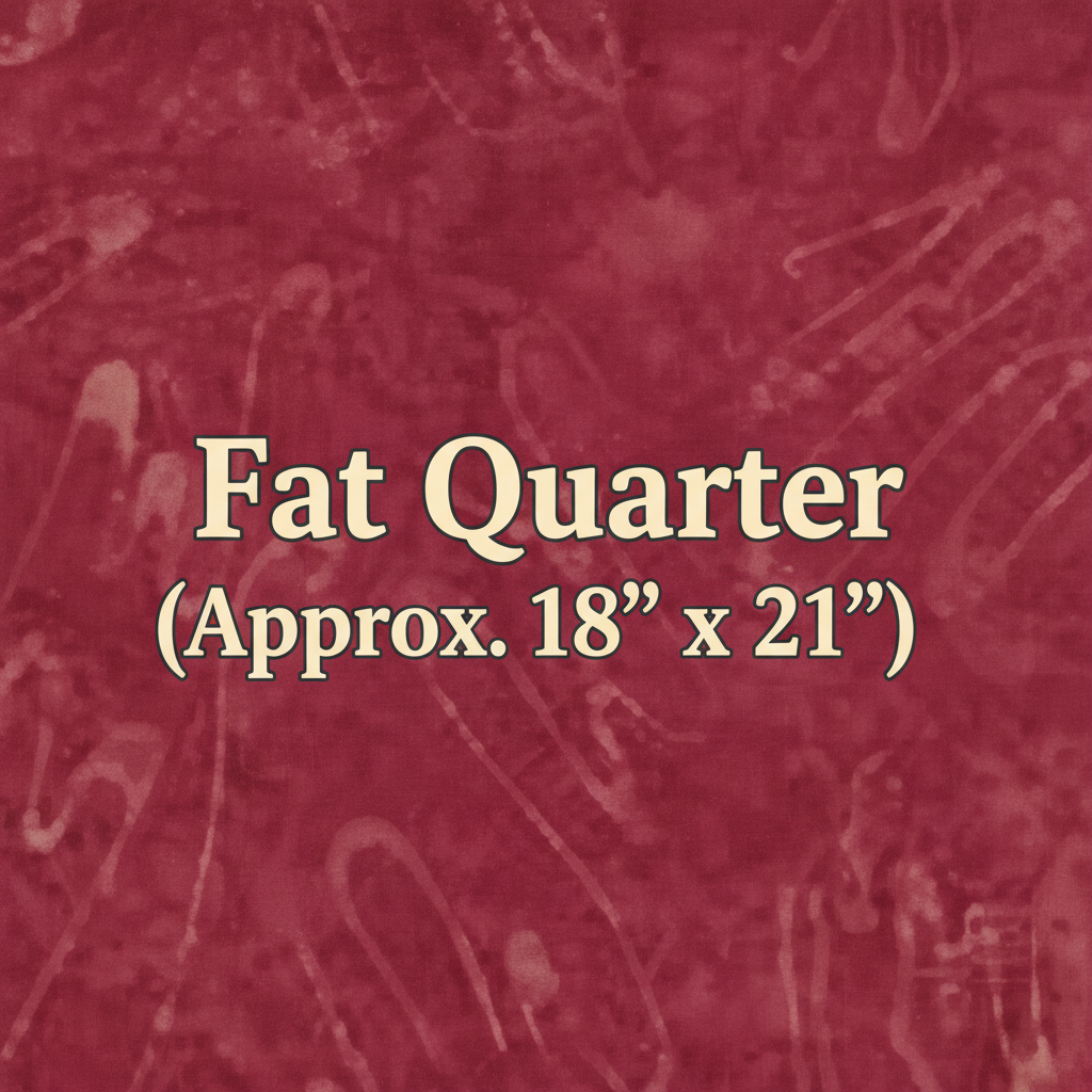 Fat Quarter - Batik Squiggles Dark Red