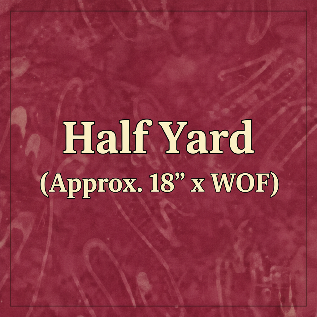 Half Yard - Batik Squiggles Dark Red
