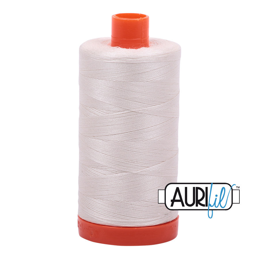 Aurifil 50 wt. cotton thread offers versatility, strength, and radiant color with very little lint on each 1,422 yard large spool. Muslin (2311) is a light cream with yellow to rose undertones, making it the perfect color for most sewing projects. Stitcher's Joy
