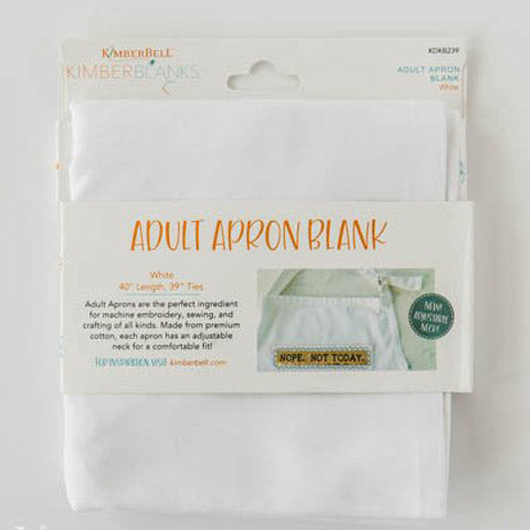 The front package of Kimberbell Adult Aprons (KDKB239) are the perfect ingredient for machine embroidery, sewing, and crafting of all kinds. Made from premium cotton, each apron has an adjustable neck for a comfortable fit