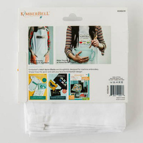 The back package of  Kimberbell Adult Aprons (KDKB239) are the perfect ingredient for machine embroidery, sewing, and crafting of all kinds. Made from premium cotton, each apron has an adjustable neck for a comfortable fit