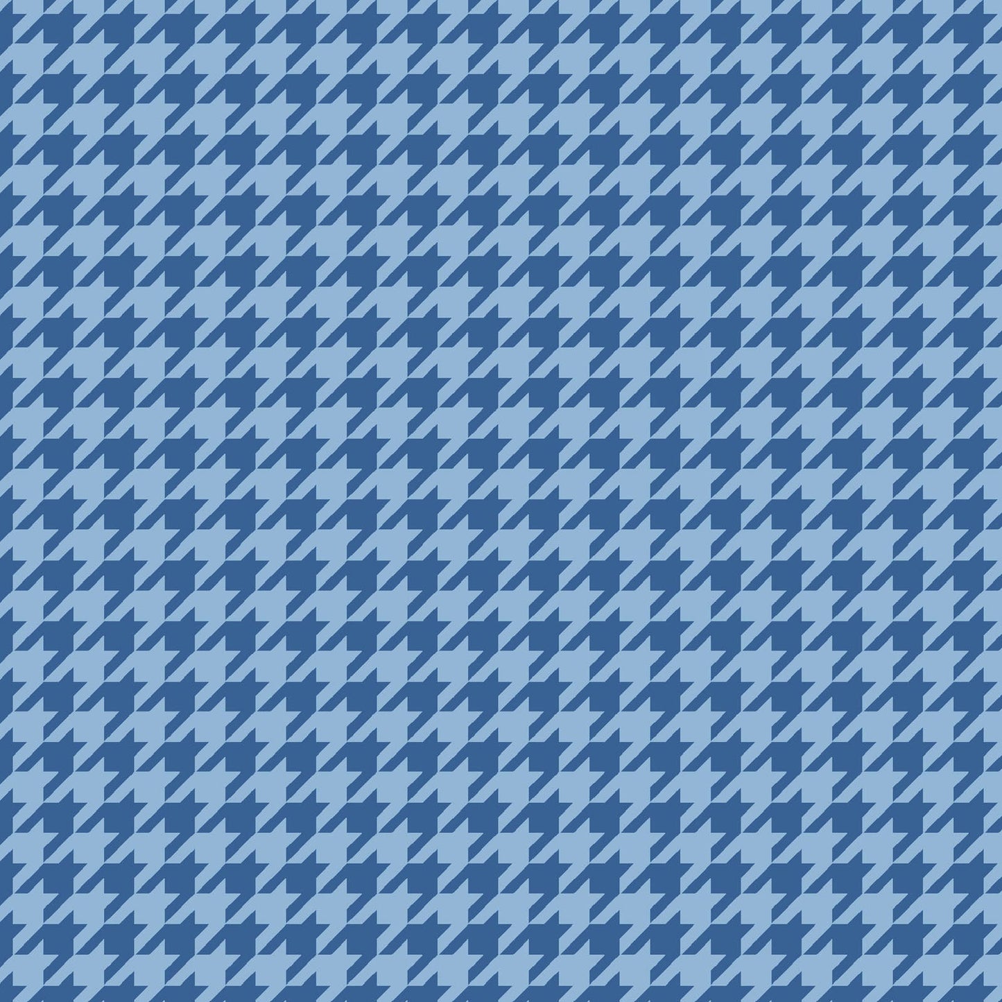 Blue on Blue Houndstooth (MAS8206-BB) from the Kimberbell Basics line designed by Kim Christopherson for Maywood Studio. This fabric features a small blue houndstooth print on a blue background to create a tone on tone and is a fantastic choice for adding texture and color to a quilt.