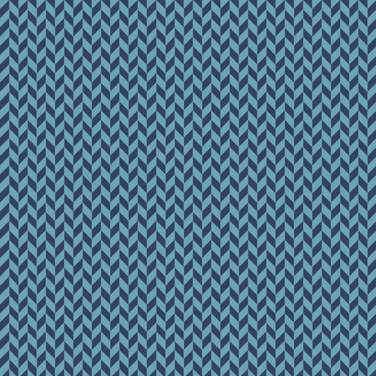 Herringbone in navy (MAS9397-N) is part of the Kimberbell Basics line designed by Kim Christopherson for Maywood Studio. This fabric features a two-tone navy herringbone and adds a sophisticated texture to projects.