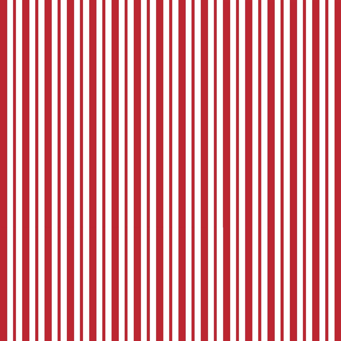 Mini Awning Stripe in red (MAS8249-R) is part of the Kimberbell Basics line designed by Kim Christopherson for Maywood Studio. This fabric features red stripes in two sizes on a white background, and adds a soft red texture to projects.