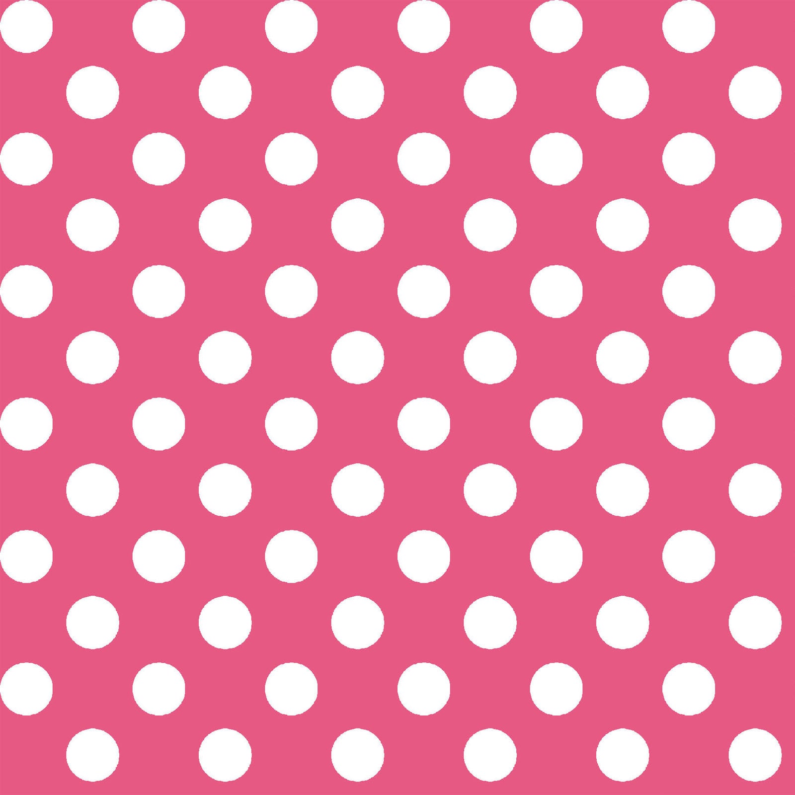 White on Pink Dots (MAS8216-P) is part of the Kimberbell Basics line designed by Kim Christopherson for Maywood Studio. This fabric features large white dots in a symmetrical pattern on an pink background.