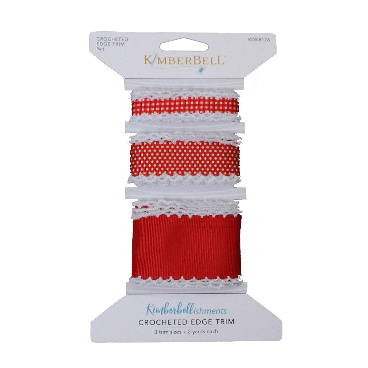 Crocheted Edge Trim Red Ribbons &